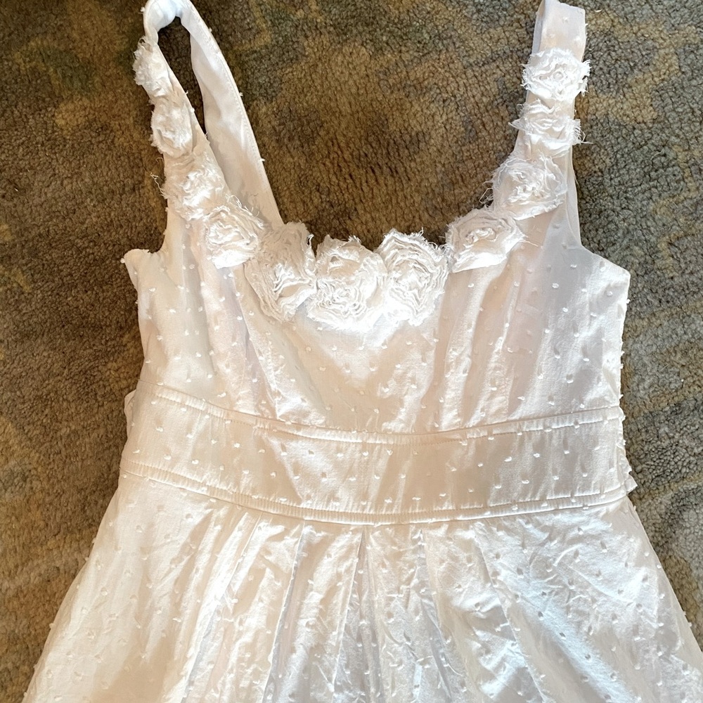 Precious Girls white summer dress for church or special occasion.
